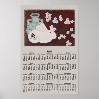 Póster Poster del calendario del año del conejo chino