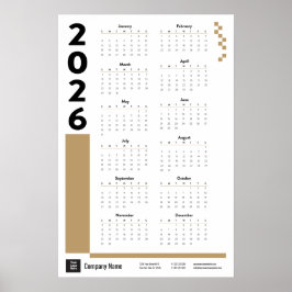 Póster Poster del calendario Gold 2026 Corporate Wall