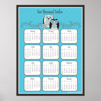 Póster Poster del calendario Lechuzas de Invierno 2012
