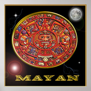 Póster Poster del calendario maya