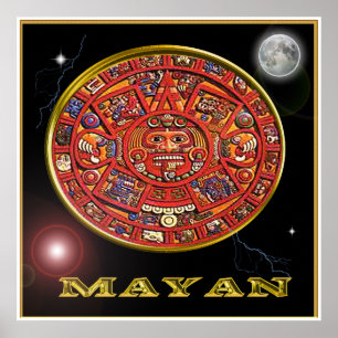 Póster Poster del calendario maya
