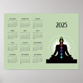 Póster Poster del calendario Seven Chakras Yoga Design 20