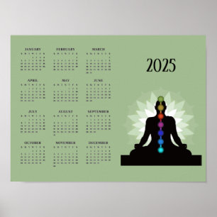 Póster Poster del calendario Seven Chakras Yoga Design 20