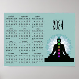 Póster Poster del calendario Seven Chakras Yoga Design 20