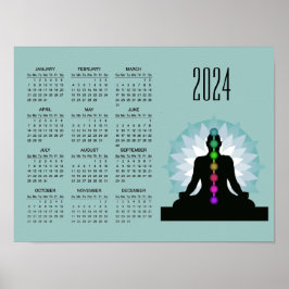Póster Poster del calendario Seven Chakras Yoga Design 20