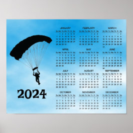 Póster Poster del calendario Skydiving Design 2024