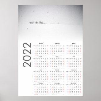 Póster Poster del calendario Snowy Landscape 2022