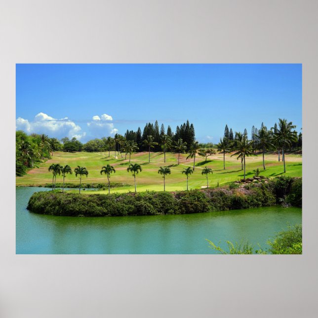 Póster Poster del Campo de Golf de Hawái (Frente)