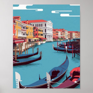 Póster Poster del Canal de Venecia - Minimalista escena d
