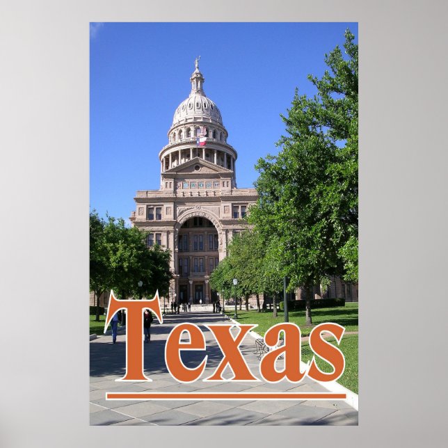 Póster Poster del Capitolio Estatal de Texas (Frente)