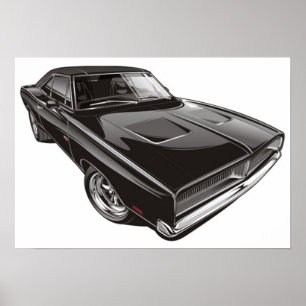 Póster Poster del cargador de 1969 Dodge