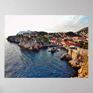Póster Poster del castillo de Dubrovnik, Croacia