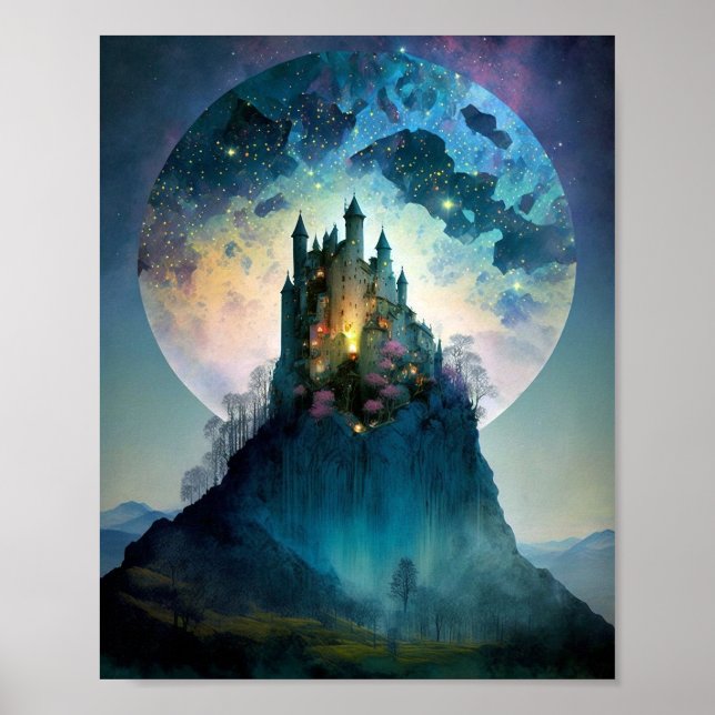 Póster Poster del castillo de fantasía mágica (Frente)