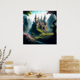 Póster Poster del castillo de Flower Meadow