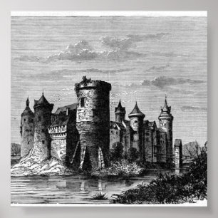Póster Poster del castillo medieval
