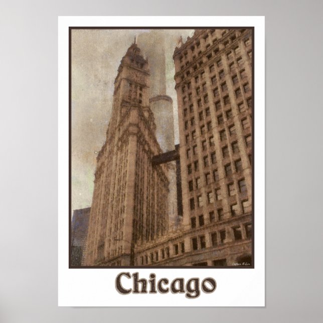Póster Poster del centro de Chicago (Frente)