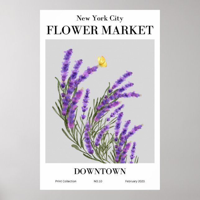 Póster Poster del centro del mercado de flores de Nueva Y (Frente)