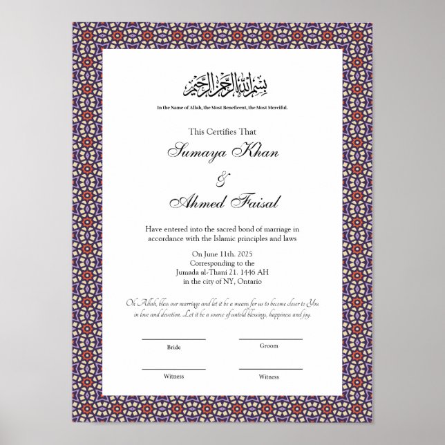 plantilla de certificado nikah