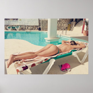 Póster Poster del chica bikini de la vista trasera sexy