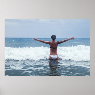 Póster Poster del chica bikini de la vista trasera sexy