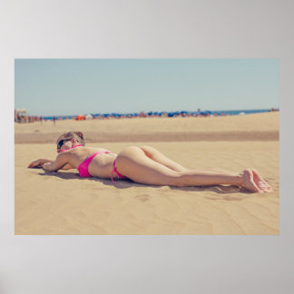 Póster Poster del chica bikini de la vista trasera sexy