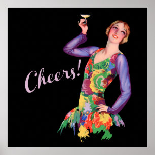 Póster Poster del Chica de Flapper de la época de 1920
