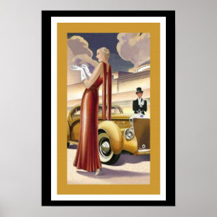 Póster Poster del chica del encanto del art déco