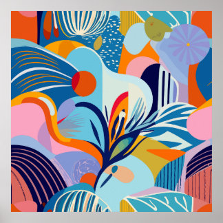 Póster Poster del chica retro ciberpunk gamer