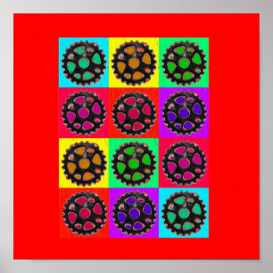 Póster Poster del ciclista de los piñones POPART