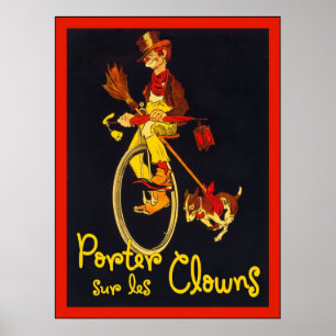 Póster Poster del circo del vintage del ~ de los payasos