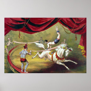 Póster Poster del circo del vintage del ~ del acto de la