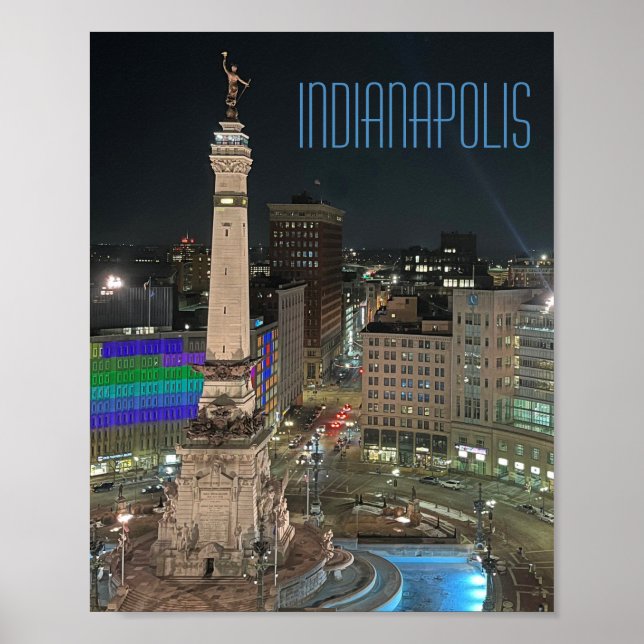 Póster Poster del Círculo de Monumentos de Indianápolis (Frente)