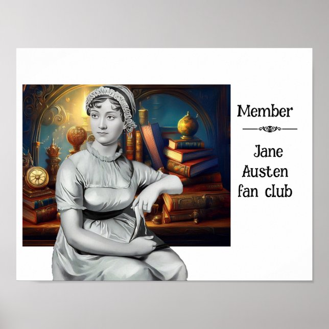 Póster Poster del club de fans de Jane Austen (Frente)