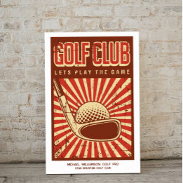Póster Poster del Club de Golf Retro Personalizado