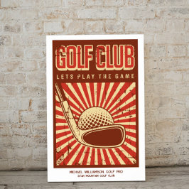 Póster Poster del Club de Golf Retro Personalizado