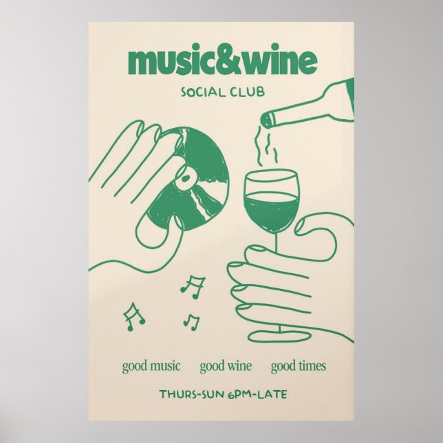 Póster Poster del Club Social de Música y Vino (Frente)