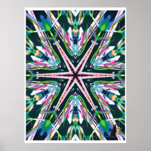 Póster Poster del Collage cinético astral Kaleidoscope