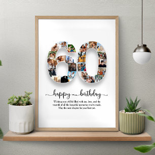 Póster Poster del Collage de cumpleaños número 60 persona