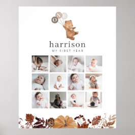 Póster Poster del collage de fotos - Bear Brown 3 globos