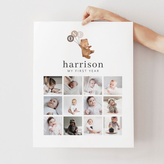 Póster Poster del collage de fotos - Bear Brown 3 globos (Subido por el creador)