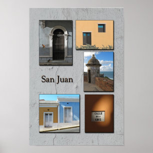Póster Poster del Collage de fotos Viejo San Juan