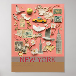 Póster Poster del Collage de Nueva York