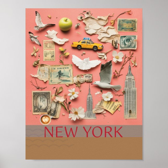 Póster Poster del Collage de Nueva York (Frente)