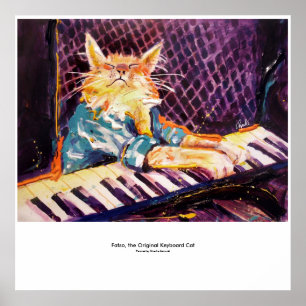 Póster poster del color del gato del teclado