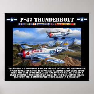 Póster Poster del combatiente del rayo P-47