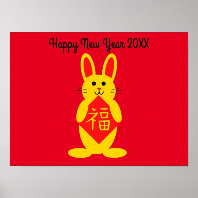 Póster Poster del Conejo Afortunado #1 (Frente)