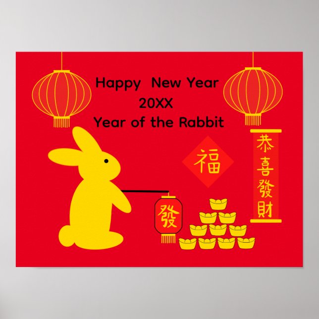 Póster Poster del Conejo Afortunado #5 (Frente)