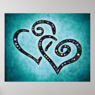 Póster Poster del corazón azul