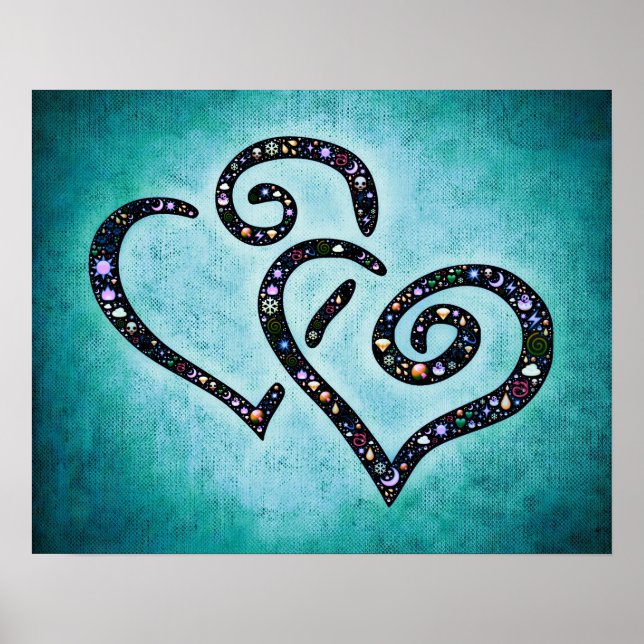 Póster Poster del corazón azul (Frente)