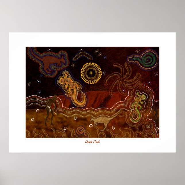 Póster Poster del corazón del desierto aborigen australia (Frente)
